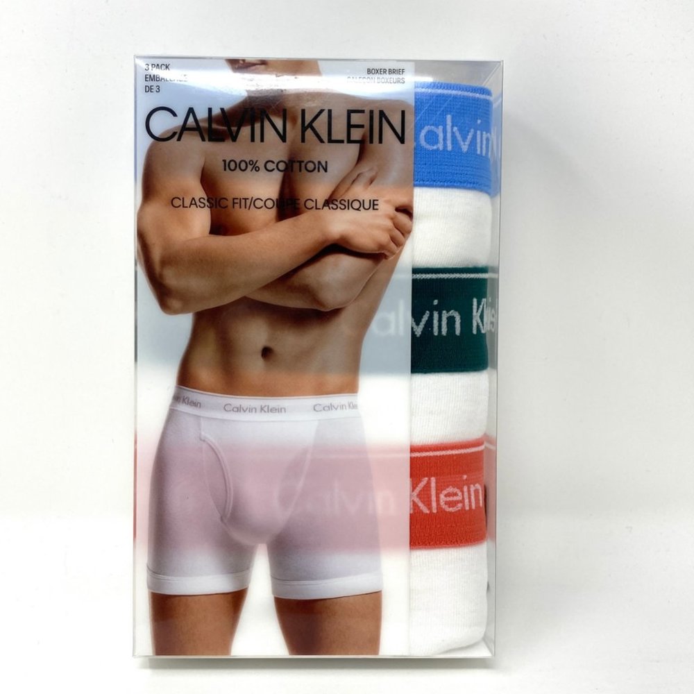 💖MEGA SALE💖🍃 Calvin Klein 3 Pack Cotton  Brief White Mens  S M NB4003-934 - Picture 5 of 9